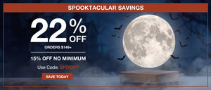 Spooktacular Savings large banner 22% off $149 or 15% off no minimum purchase with code SPOOKY
